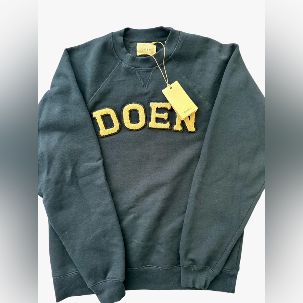 NWT DOEN VARSITY SWEATSHIRT BLUE NAVY XS